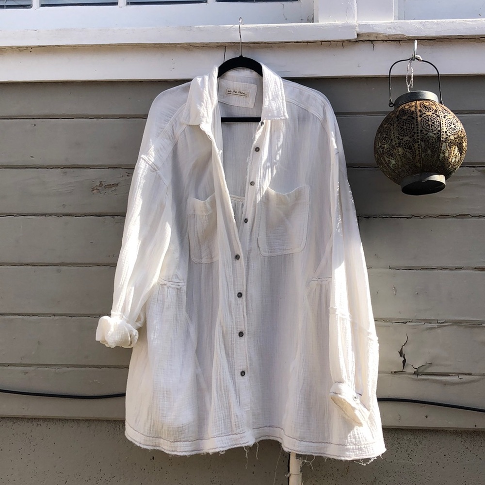 Free People oversized light sweater/cardigan.
